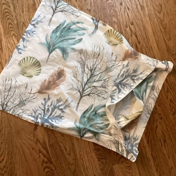 Pottery Barn Del Mar Coastal Organic Cotton Standard Pillow Sham Seashells Beach - Picture 3 of 4